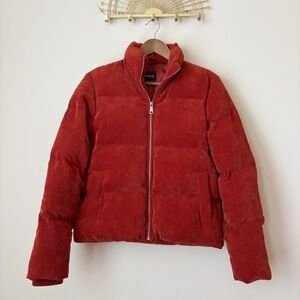 Vigoss Corduroy Puffer Jacket XS Rust Down
